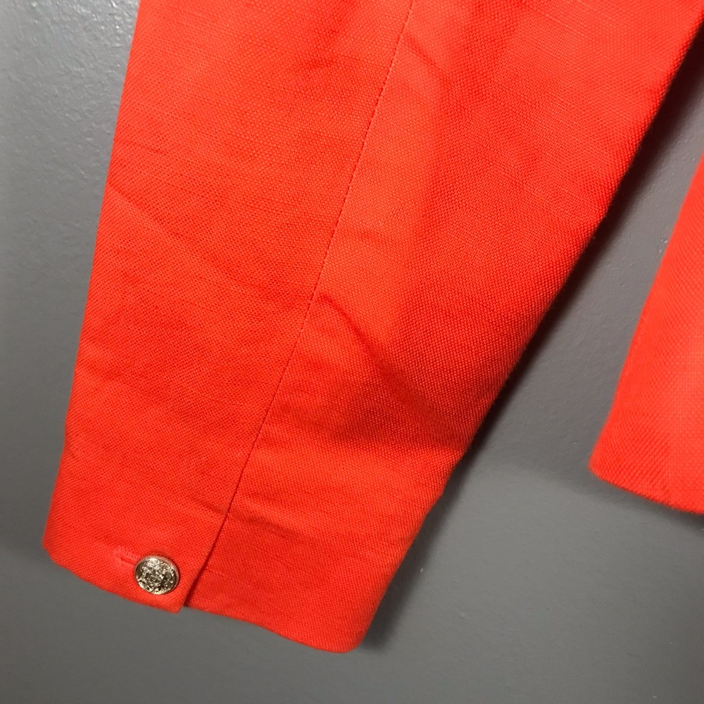 โSoldโ MNG Suit Cotton/Linens Blazer Jacket Orange - Picture 6 of 8
